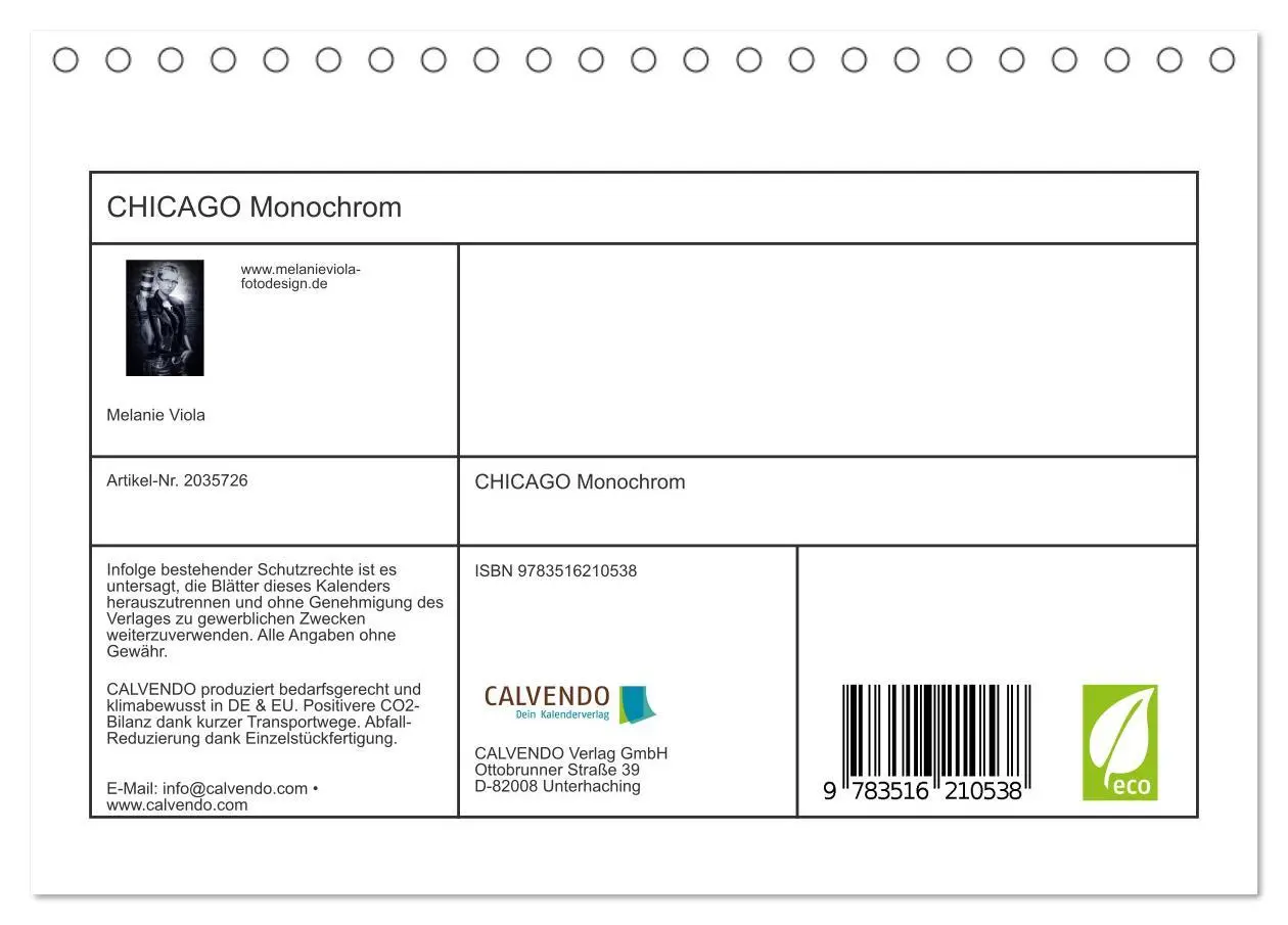 Bild: 9783516210538 | CHICAGO Monochrom (Tischkalender 2026 DIN A5 quer), CALVENDO...