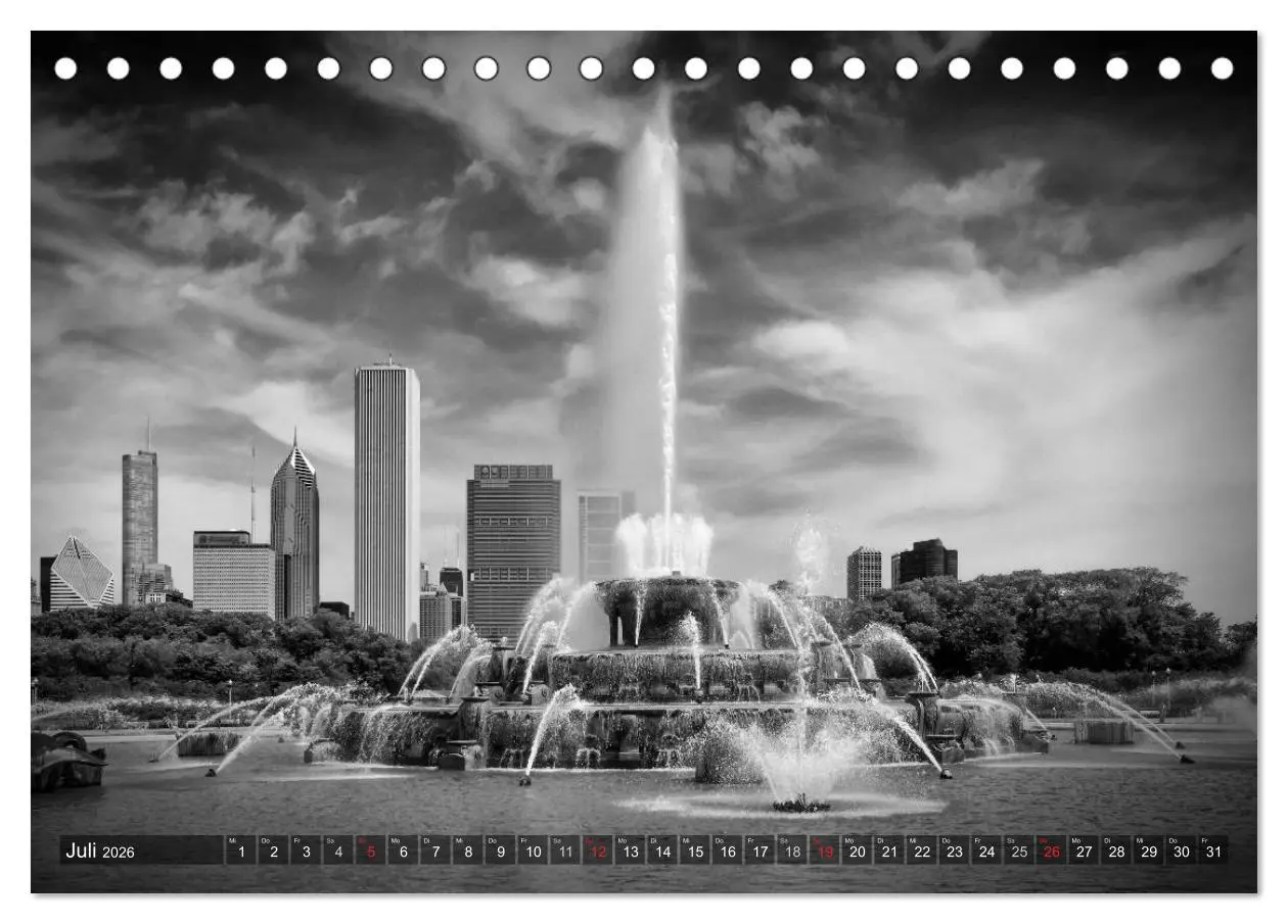 Bild: 9783516210538 | CHICAGO Monochrom (Tischkalender 2026 DIN A5 quer), CALVENDO...