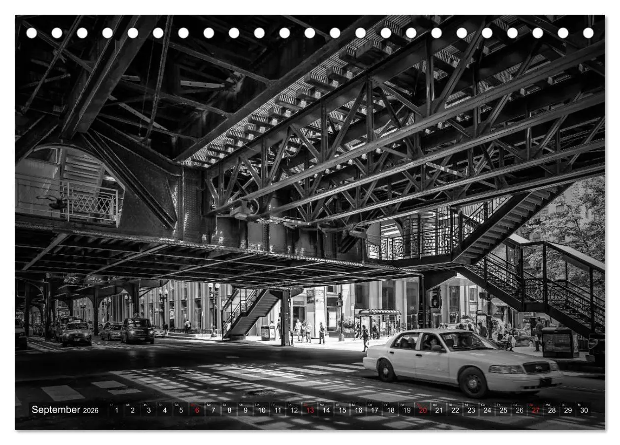 Bild: 9783516210538 | CHICAGO Monochrom (Tischkalender 2026 DIN A5 quer), CALVENDO...