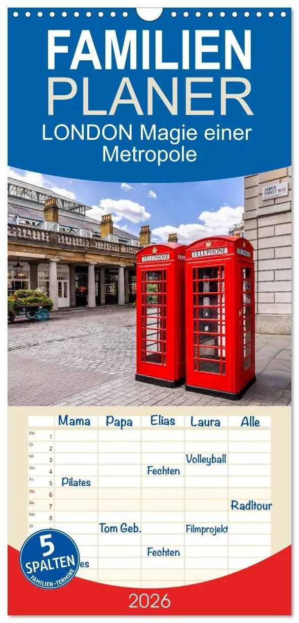 Cover: 9783516690538 | Familienplaner 2026 - LONDON Magie einer Metropole mit 5 Spalten...
