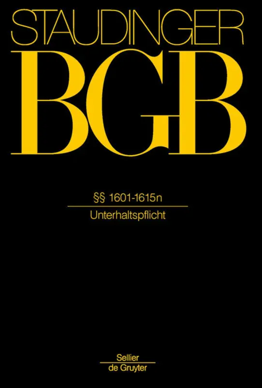 Cover: 9783805910538 | §§ 1601-1615n | Unterhaltspflicht | Frank Klinkhammer (u. a.) | Buch