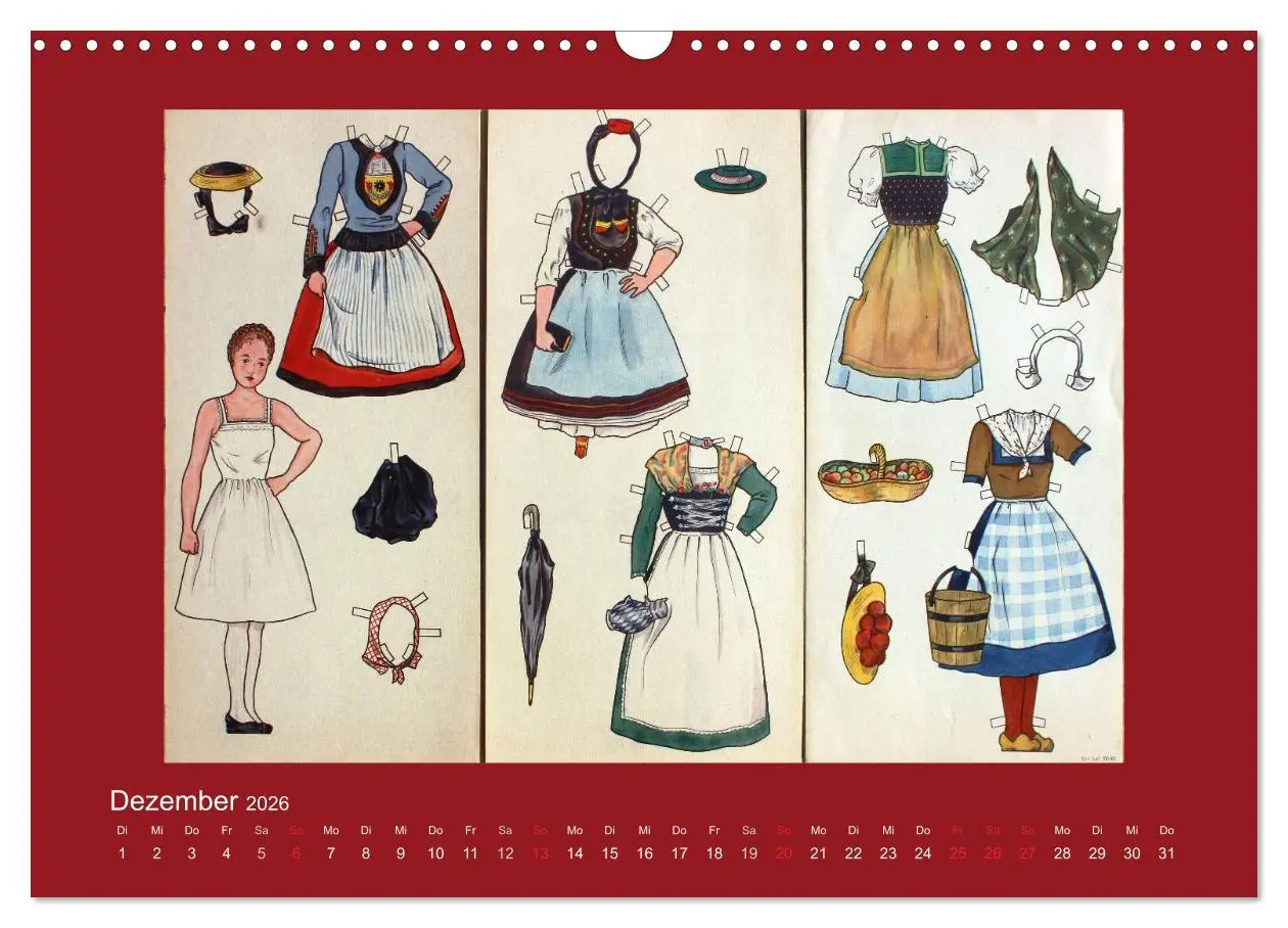 Bild: 9783516130638 | Alte europäische Ankleidepuppen aus Papier (Wandkalender 2026 DIN...