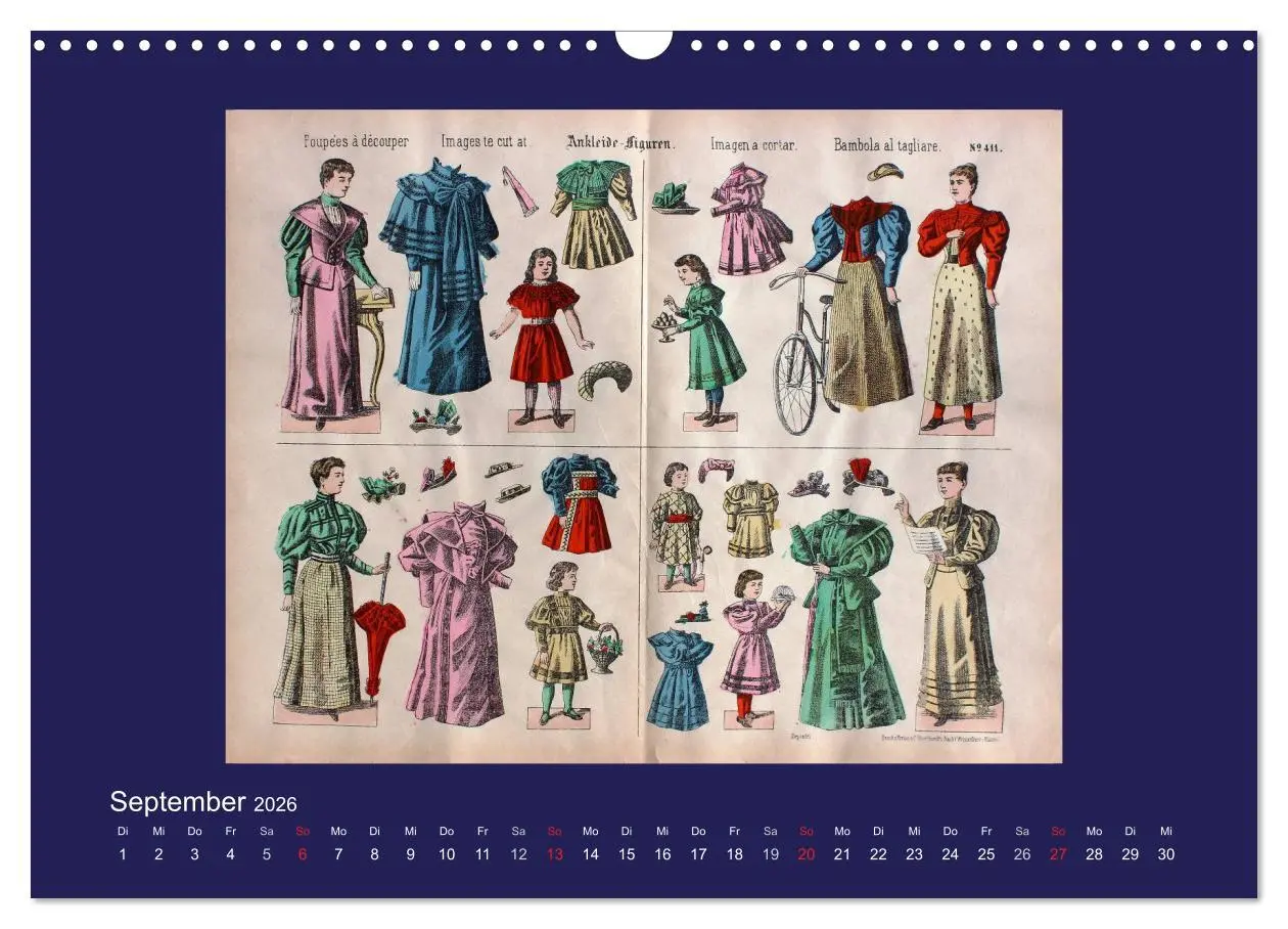 Bild: 9783516130638 | Alte europäische Ankleidepuppen aus Papier (Wandkalender 2026 DIN...