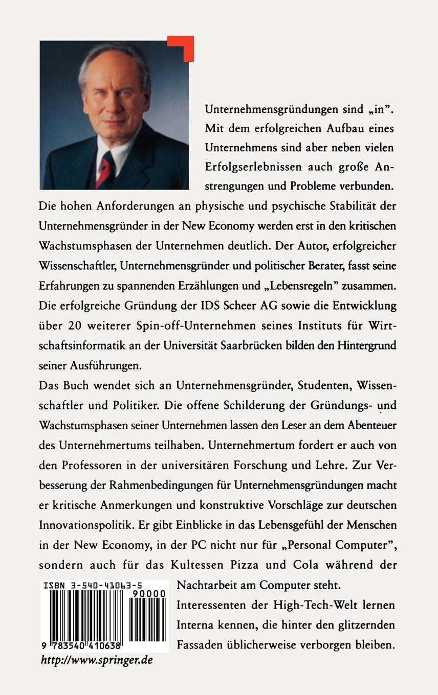 Rückseite: 9783540410638 | Unternehmen gründen ist nicht schwer ¿ | August-Wilhelm Scheer | Buch