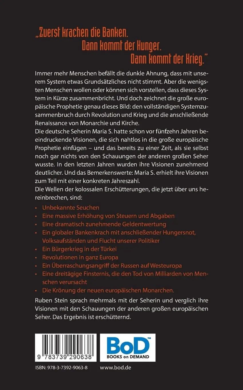 Rückseite: 9783739290638 | Der dritte Weltkrieg kommt! | Die Prophezeiungen der Maria S. | Stein