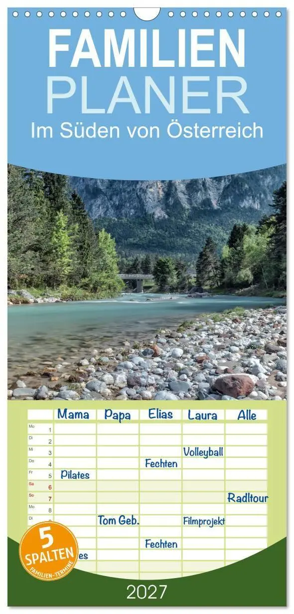 Cover: 9783594340738 | Familienplaner 2027 - Im Süden von Österreich mit 5 Spalten...