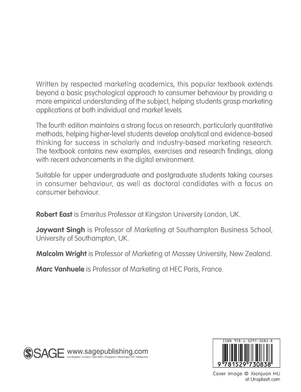 Rückseite: 9781529730838 | Consumer Behaviour | Applications in Marketing | Robert East (u. a.)