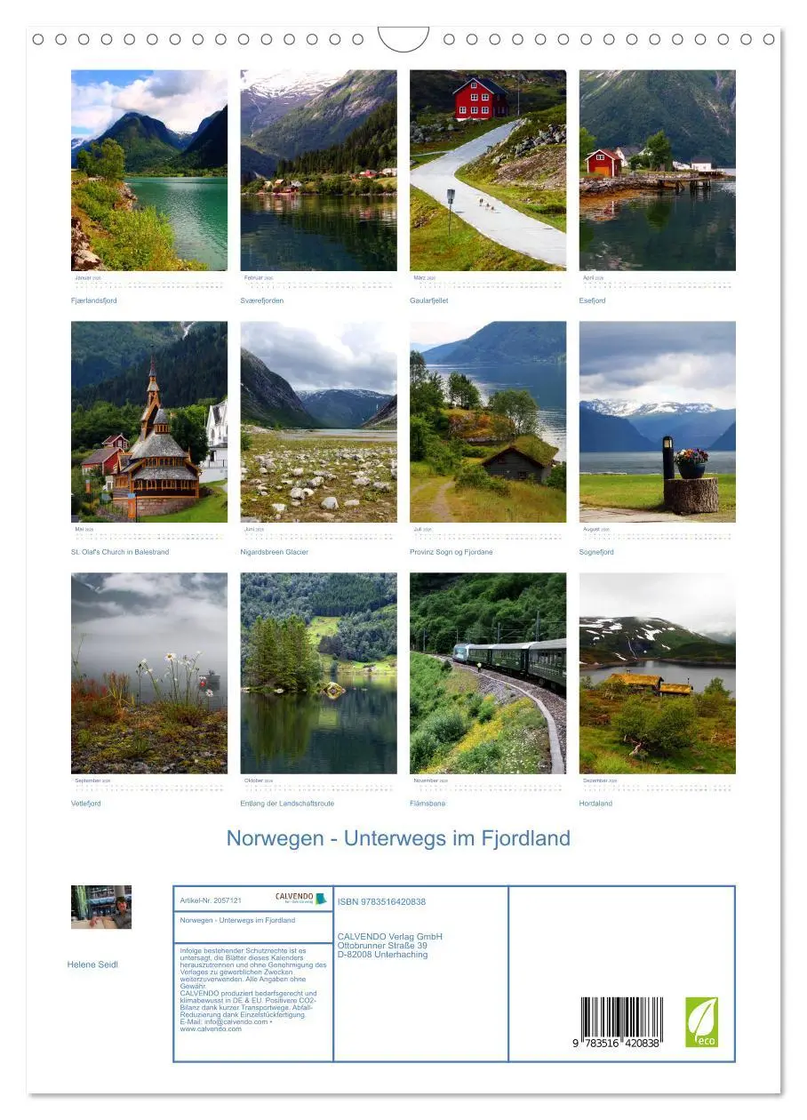 Bild: 9783516420838 | Norwegen - Unterwegs im Fjordland (Wandkalender 2026 DIN A3 hoch),...