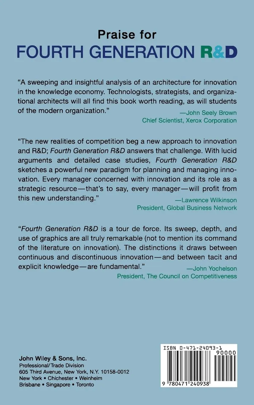 Rückseite: 9780471240938 | Fourth Generation R&amp;d | Managing Knowledge, Technology, and Innovation