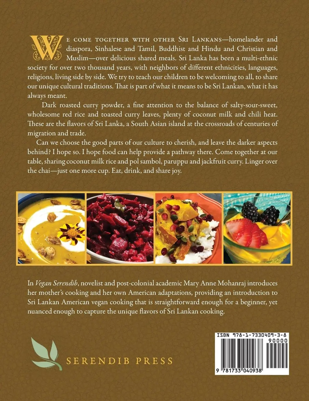Rückseite: 9781733040938 | Vegan Serendib | Recipes from Sri Lanka | Mary Anne Mohanraj | Buch