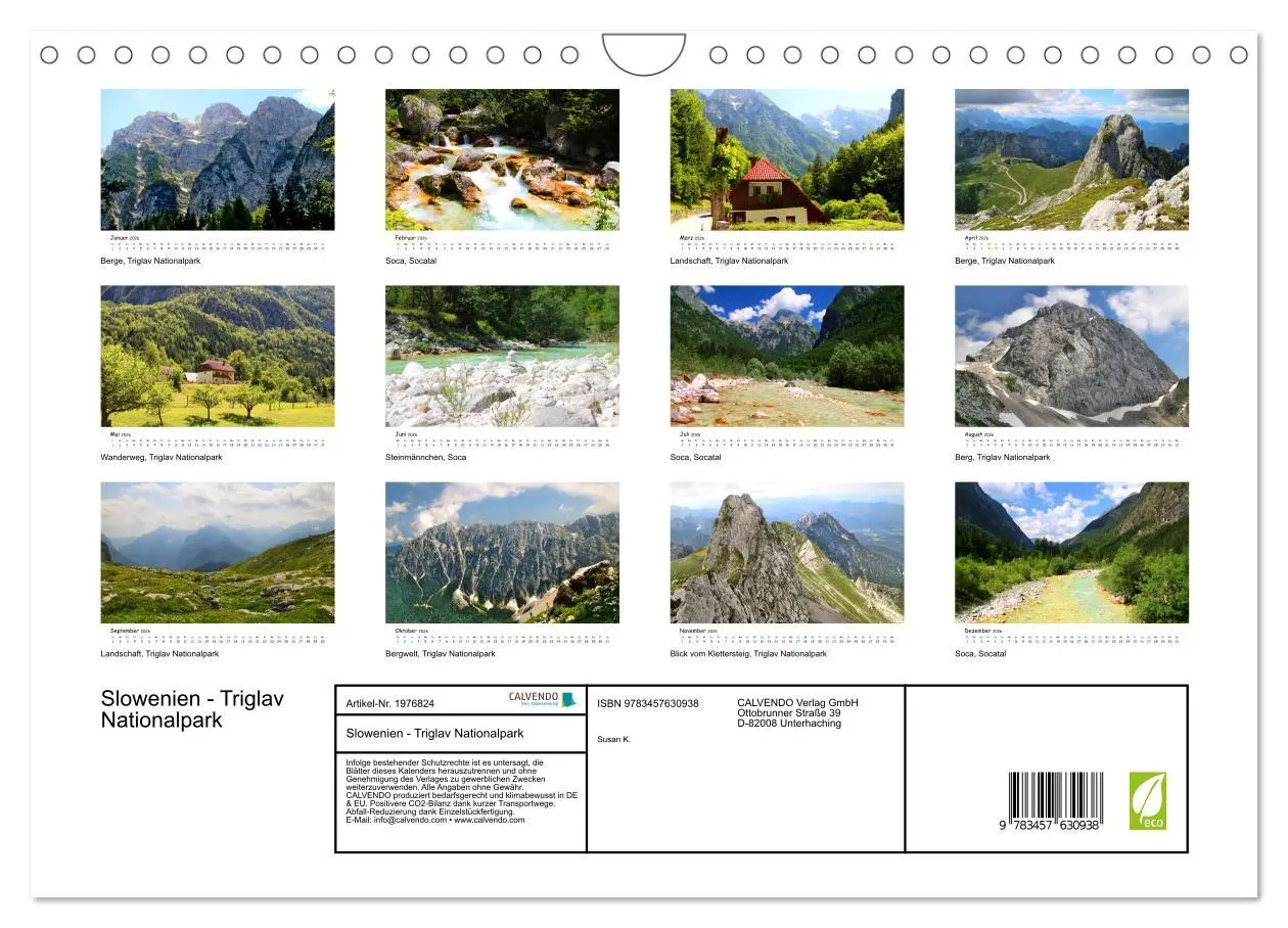 Bild: 9783457630938 | Slowenien - Triglav Nationalpark (Wandkalender 2026 DIN A4 quer),...