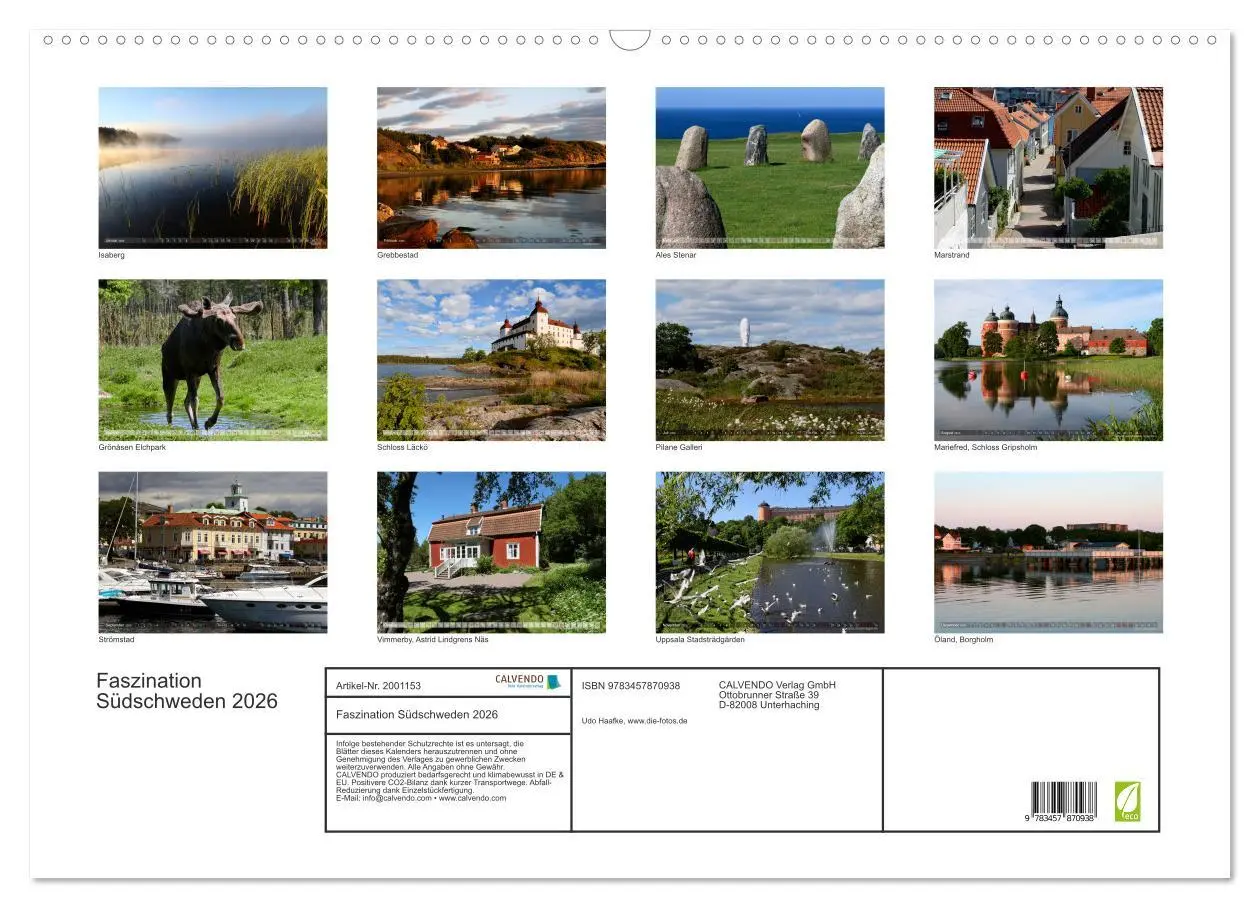 Bild: 9783457870938 | Faszination Südschweden 2026 (Wandkalender 2026 DIN A2 quer),...