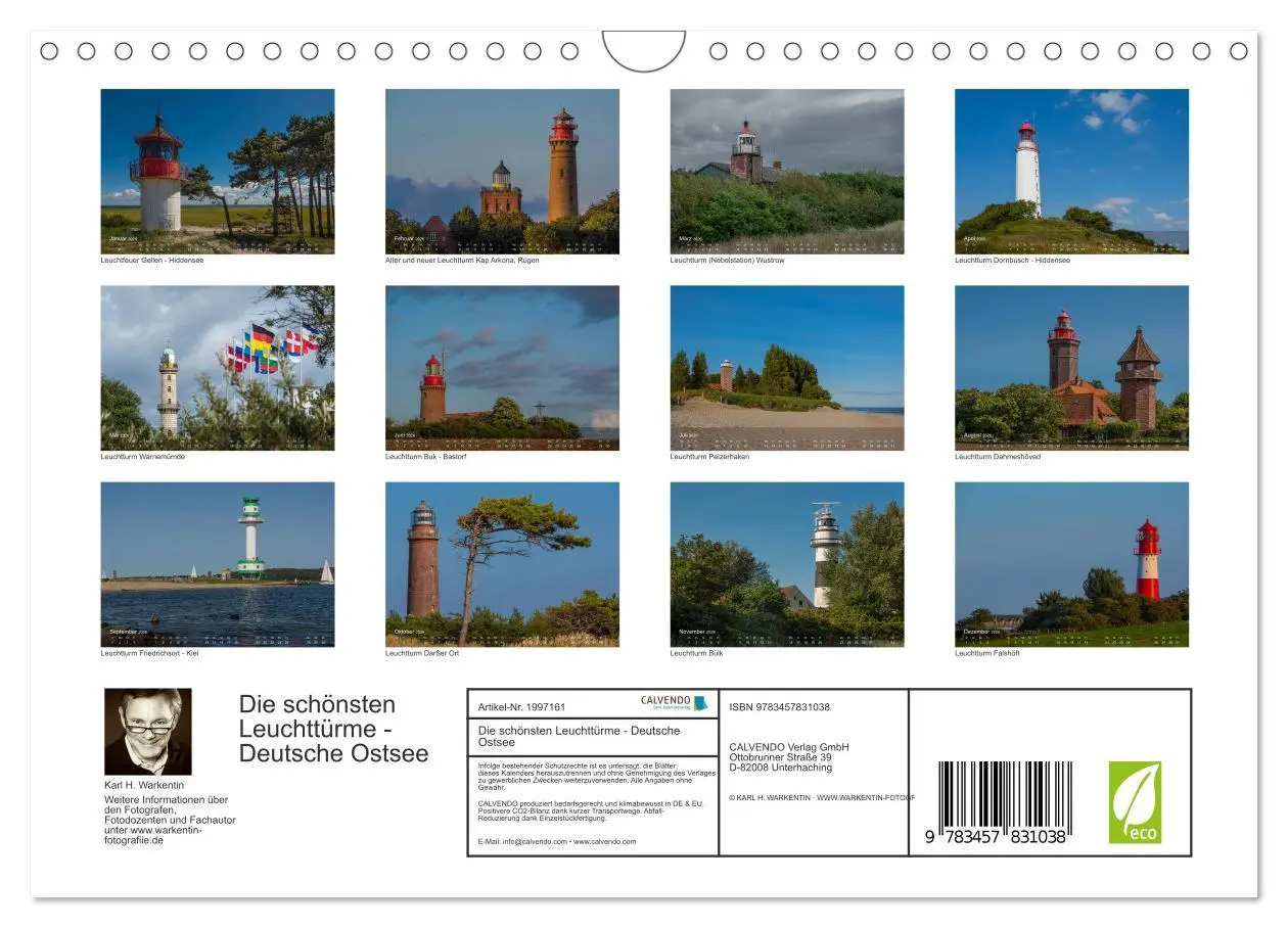 Bild: 9783457831038 | Die schönsten Leuchttürme - Deutsche Ostsee (Wandkalender 2026 DIN...
