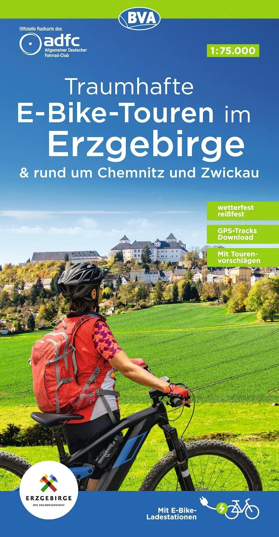 Cover: 9783969901038 | ADFC-Regionalkarte Traumhafte E-Bike-Touren im Erzgebirge,...