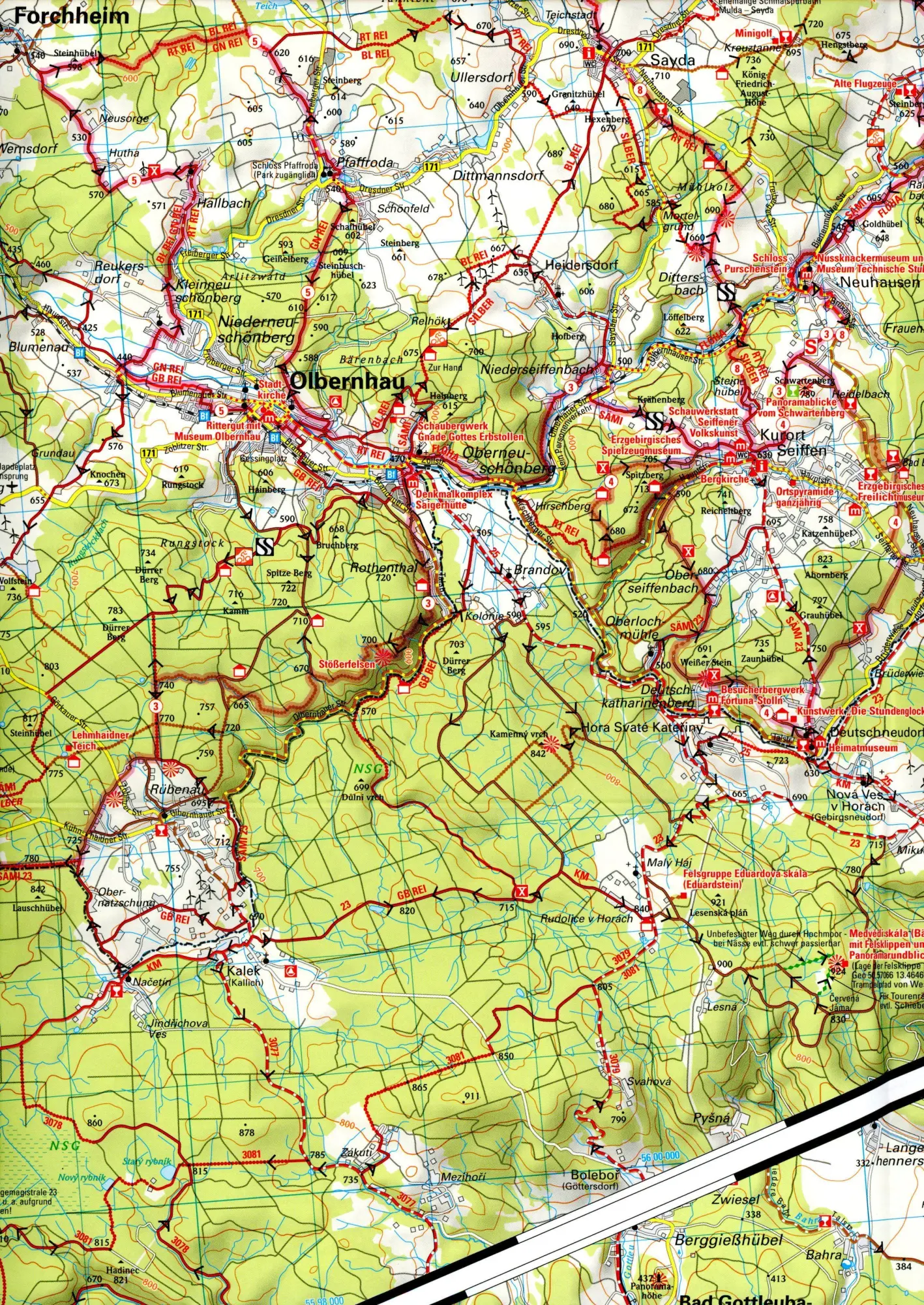 Bild: 9783969901038 | ADFC-Regionalkarte Traumhafte E-Bike-Touren im Erzgebirge,...