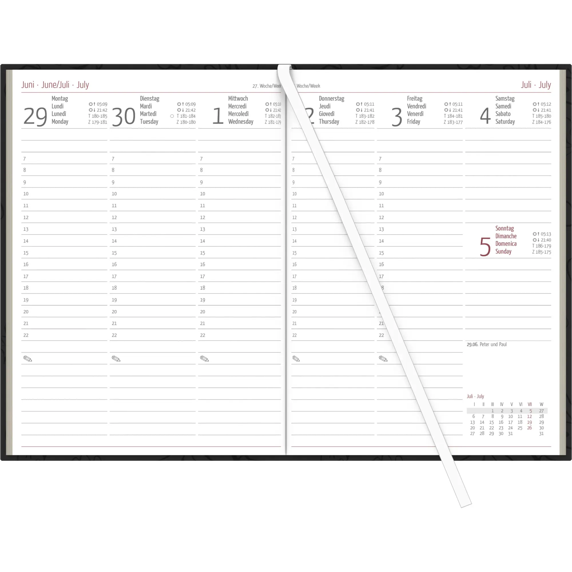 Bild: 4069095001138 | Wochenbuch anthrazit 2026 - Bürokalender 14,6x21 cm - 1 Woche auf 2...