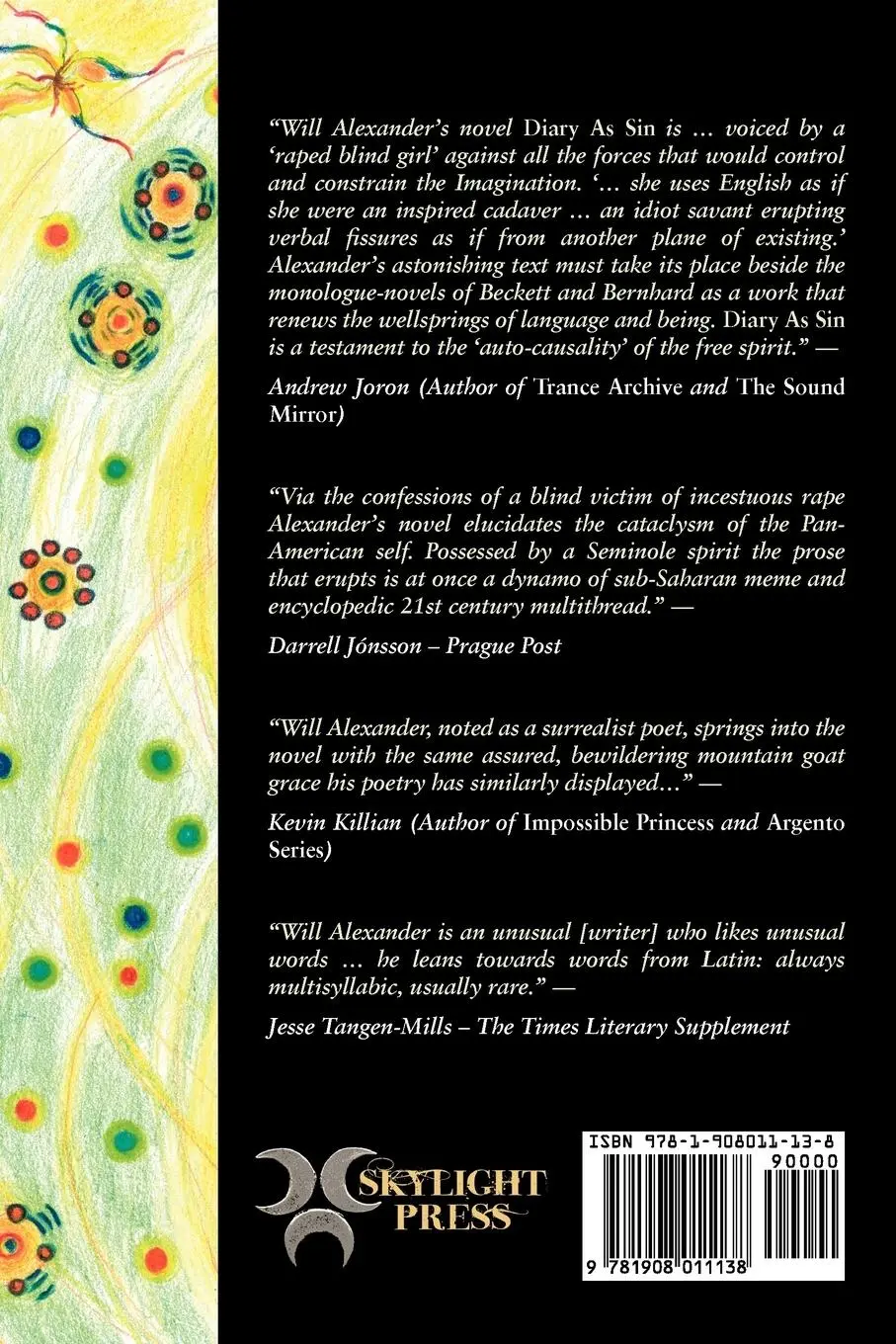 Rückseite: 9781908011138 | Diary as Sin | Will Alexander | Taschenbuch | Englisch | 2011