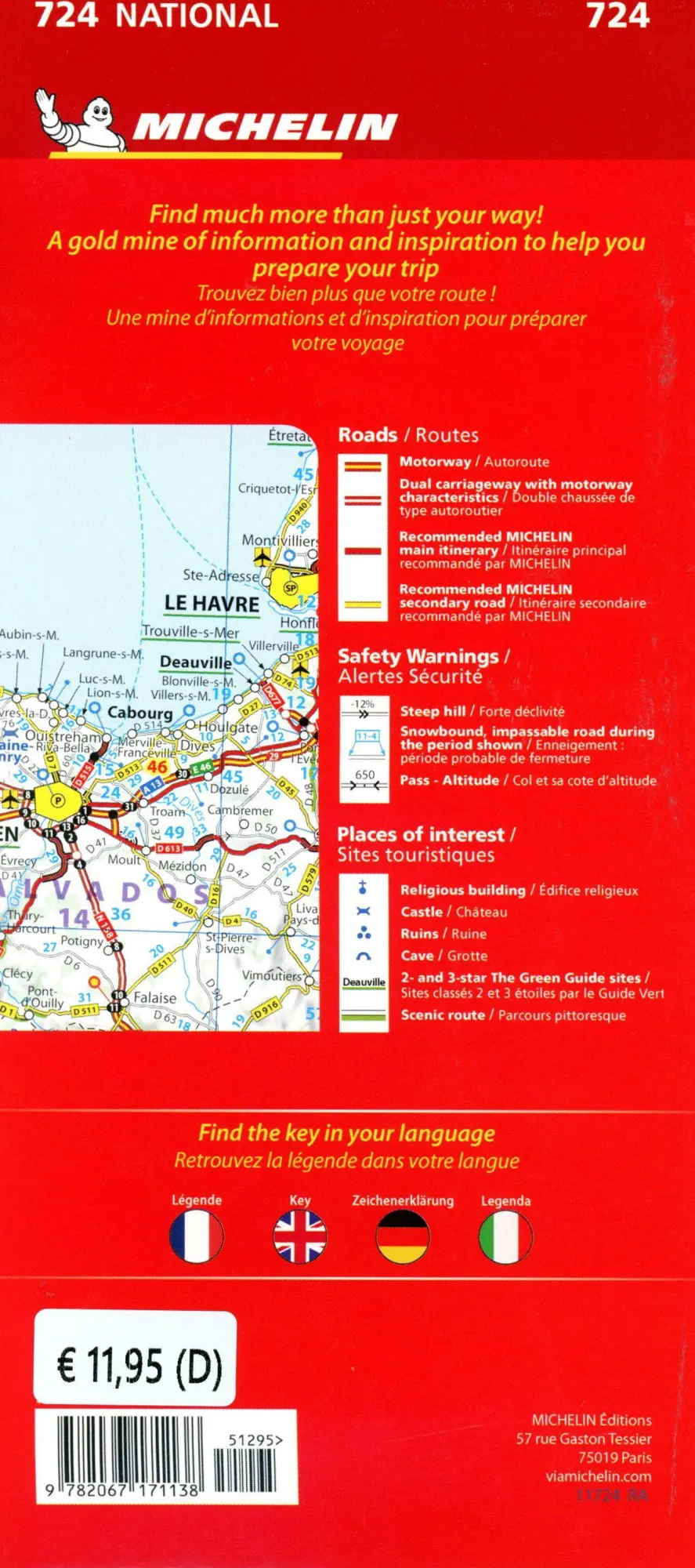 Bild: 9782067171138 | Michelin Frankreich Nord | Straßen- und Tourismuskarte 1: 1 000 000