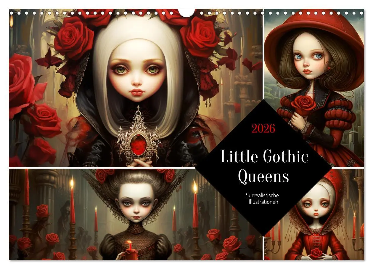 Cover: 9783457511138 | Little Gothic Queens. Surrealistische Illustrationen (Wandkalender...