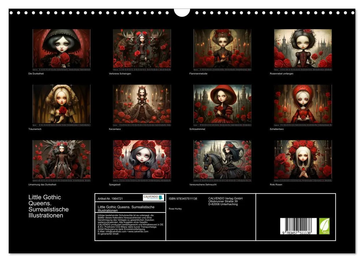 Bild: 9783457511138 | Little Gothic Queens. Surrealistische Illustrationen (Wandkalender...