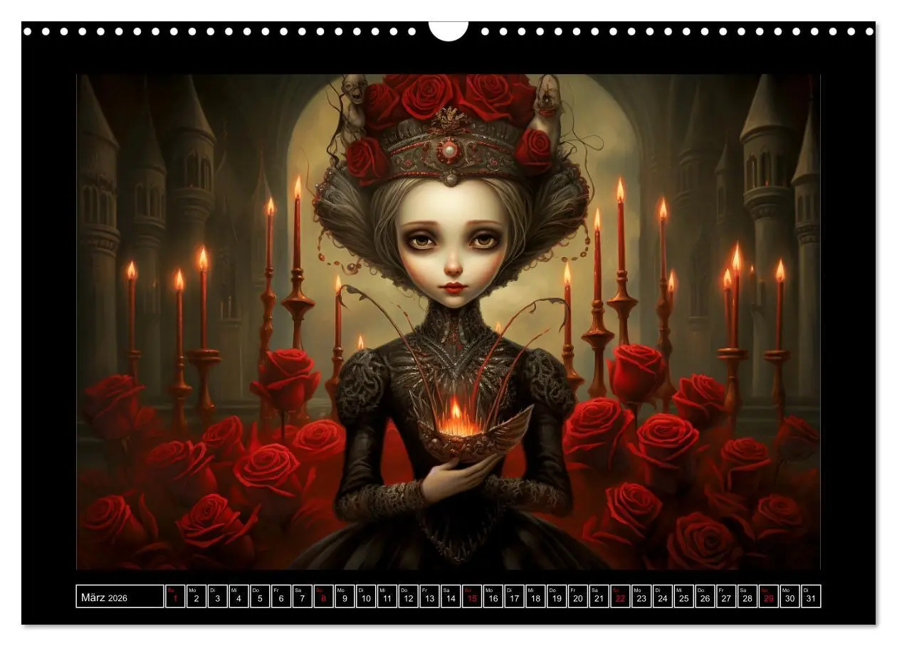 Bild: 9783457511138 | Little Gothic Queens. Surrealistische Illustrationen (Wandkalender...