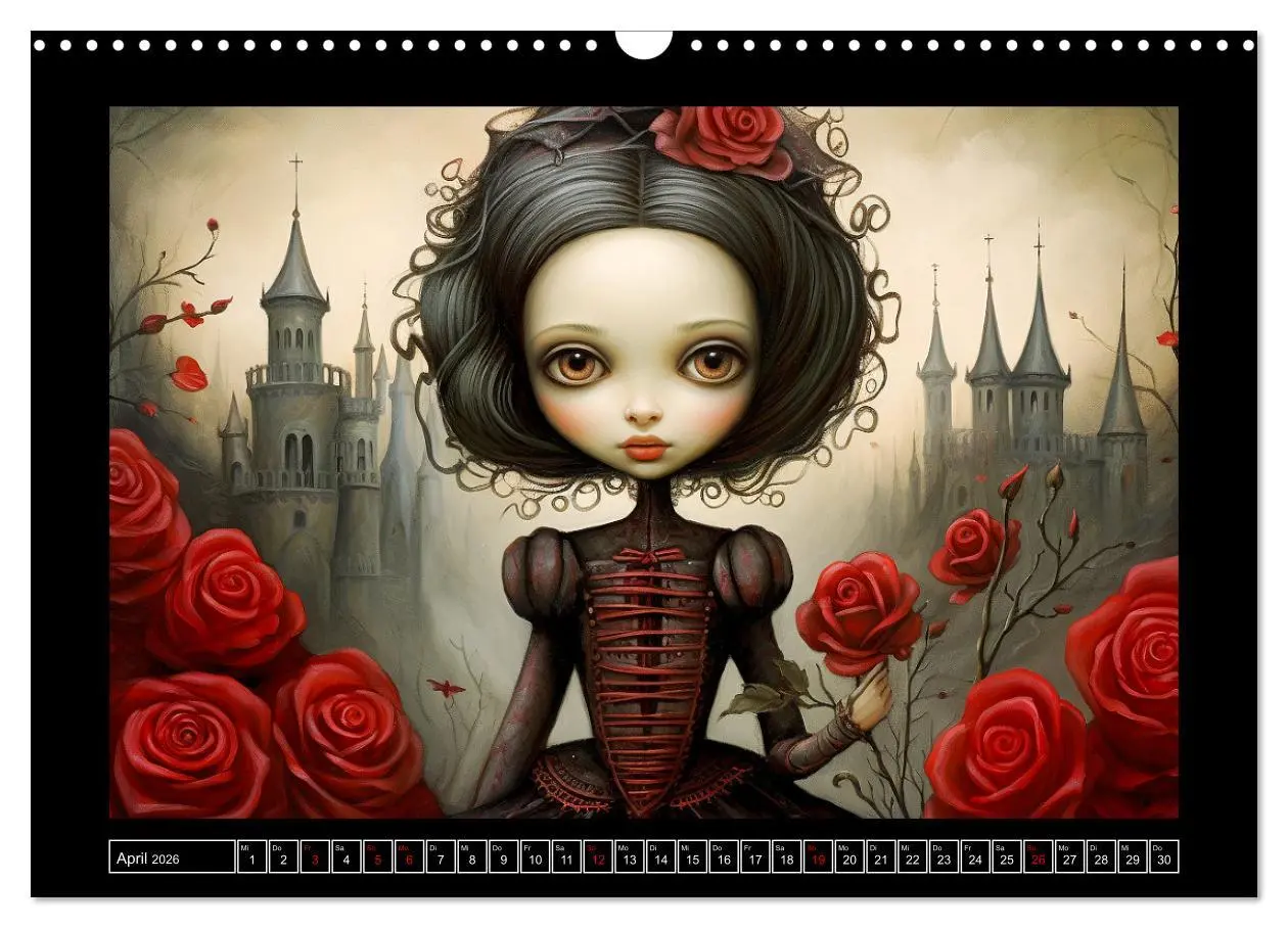 Bild: 9783457511138 | Little Gothic Queens. Surrealistische Illustrationen (Wandkalender...