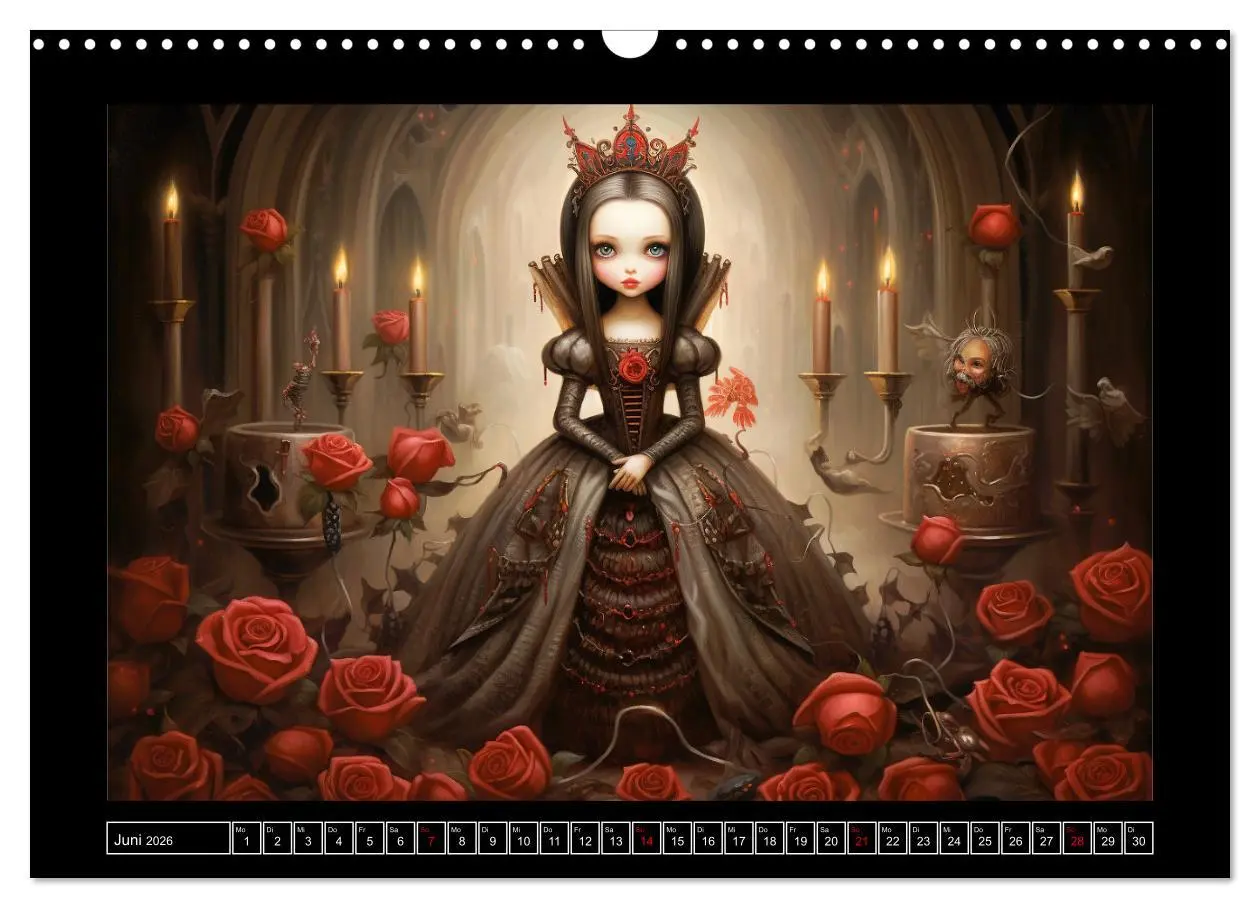 Bild: 9783457511138 | Little Gothic Queens. Surrealistische Illustrationen (Wandkalender...