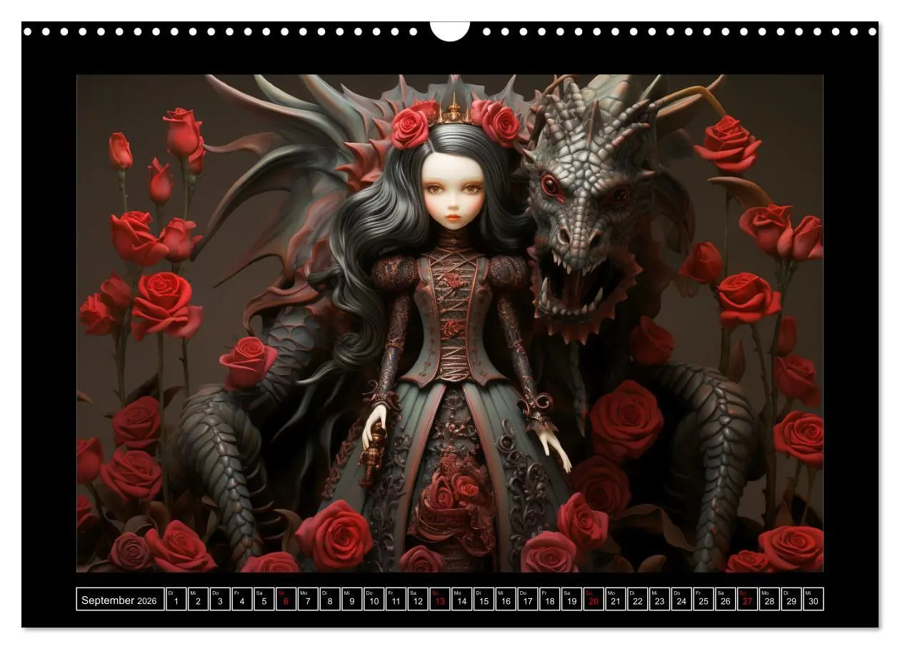 Bild: 9783457511138 | Little Gothic Queens. Surrealistische Illustrationen (Wandkalender...