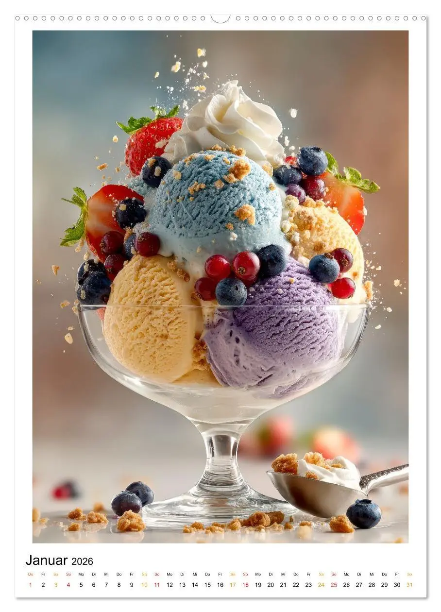 Bild: 9783516601138 | Lecker Eis (Wandkalender 2026 DIN A2 hoch), CALVENDO Monatskalender