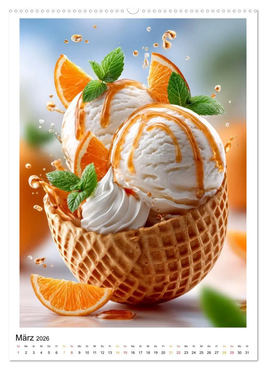 Bild: 9783516601138 | Lecker Eis (Wandkalender 2026 DIN A2 hoch), CALVENDO Monatskalender