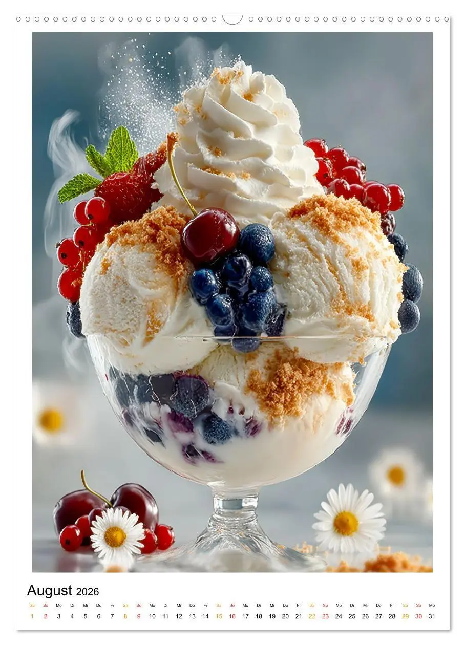 Bild: 9783516601138 | Lecker Eis (Wandkalender 2026 DIN A2 hoch), CALVENDO Monatskalender