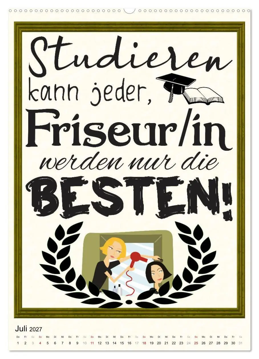 Bild: 9783569481138 | Friseur-Sprüche (Wandkalender 2027 DIN A2 hoch), CALVENDO...