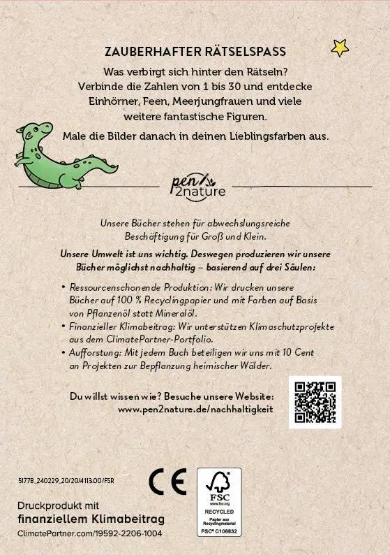 Rückseite: 9783987641138 | Von Punkt zu Punkt Zauberwelt. Mit Zahlen von 1 bis 30. | Barwinska