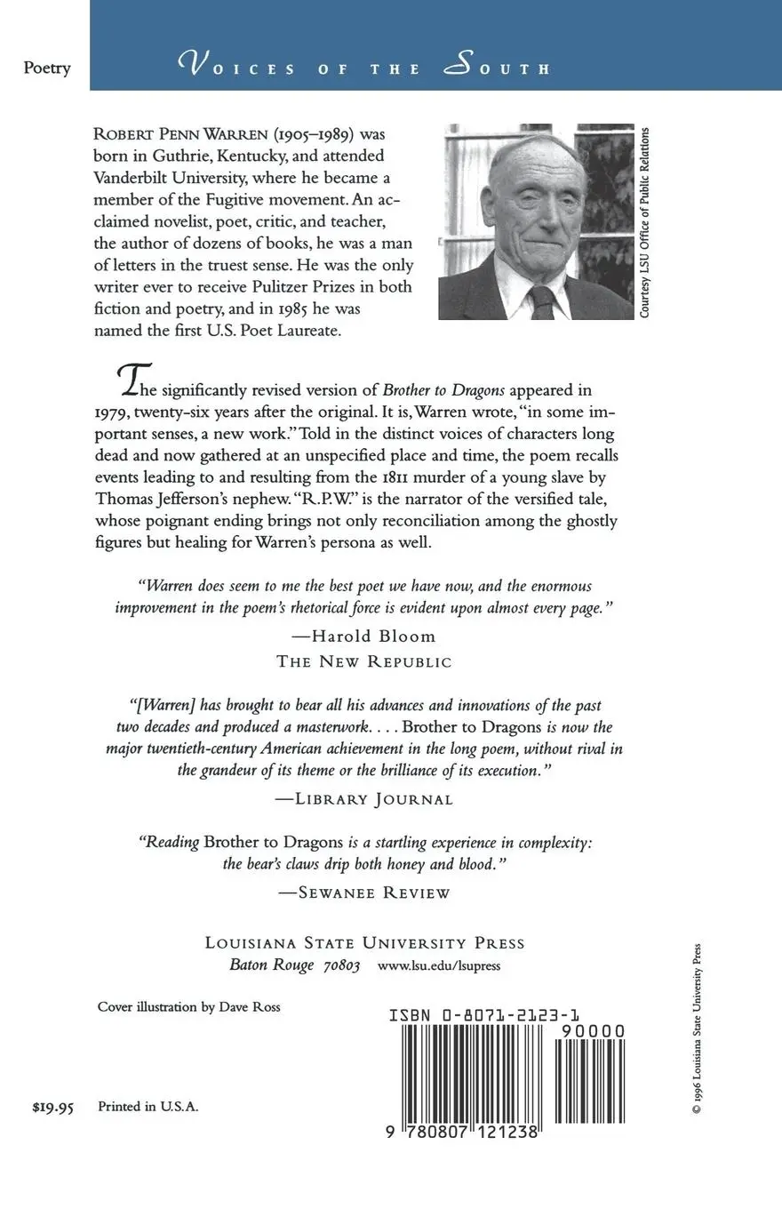 Rückseite: 9780807121238 | Brother to Dragons | A Tale in Verse and Voices | Robert Penn Warren