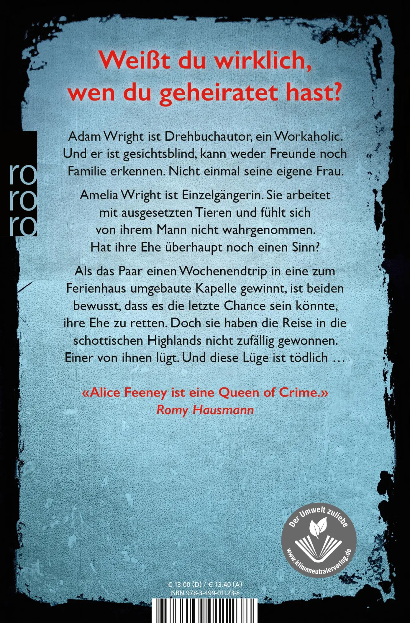 Rückseite: 9783499011238 | Schere, Stein, Papier | Alice Feeney | Taschenbuch | 368 S. | Deutsch