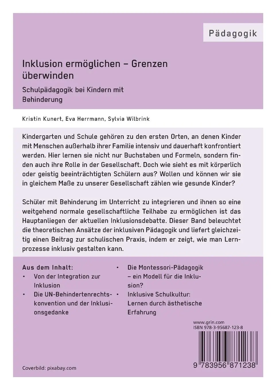 Rückseite: 9783956871238 | Inklusion ermöglichen - Grenzen überwinden. Schulpädagogik bei...