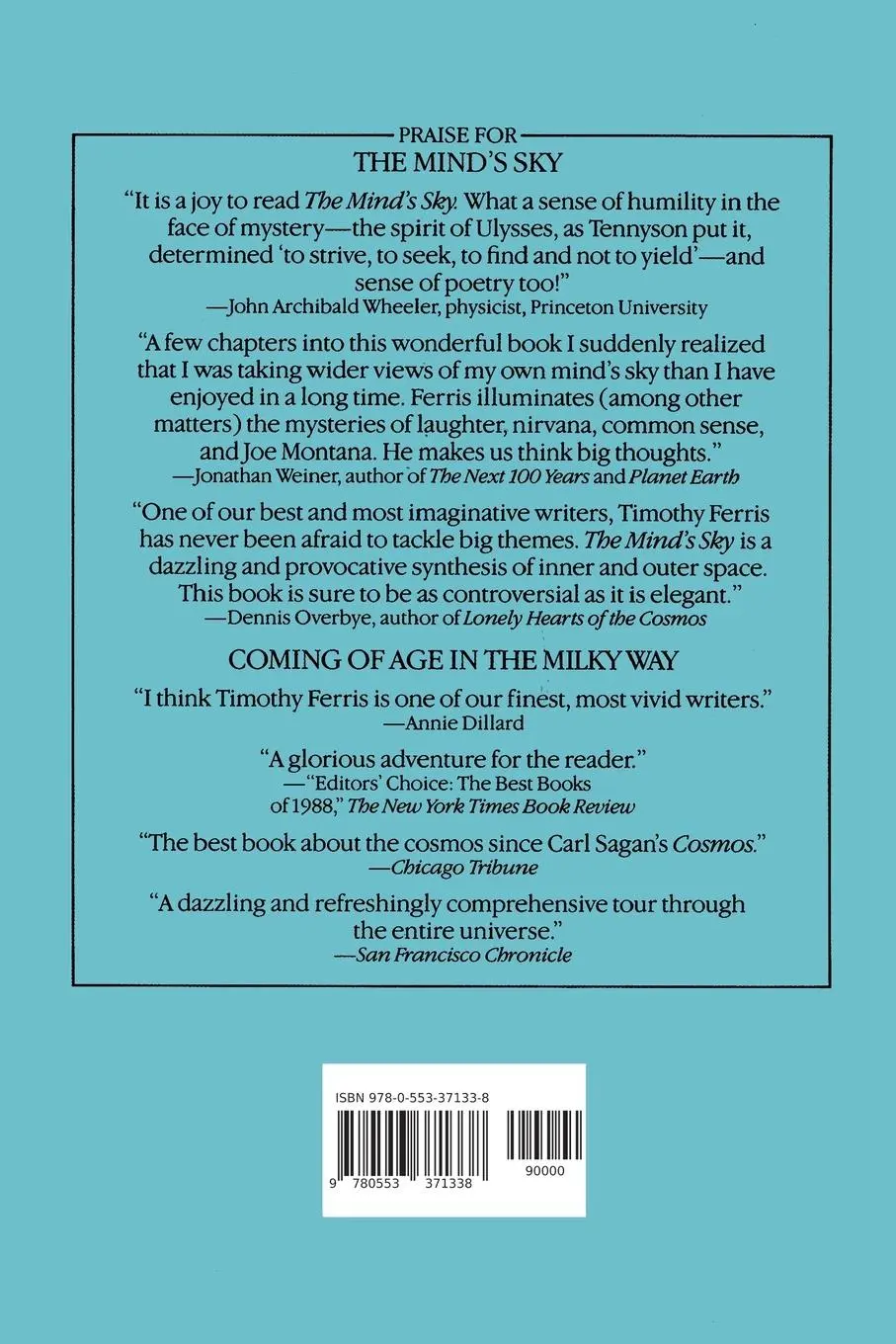 Rückseite: 9780553371338 | The Mind's Sky | Human Intelligence in a Cosmic Context | Ferris