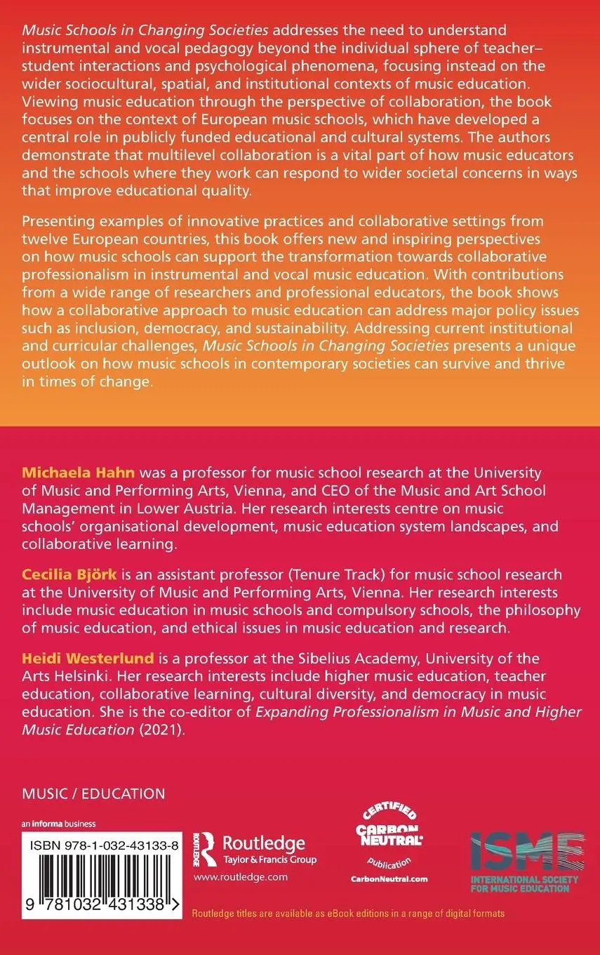 Rückseite: 9781032431338 | Music Schools in Changing Societies | Michaela Hahn (u. a.) | Buch