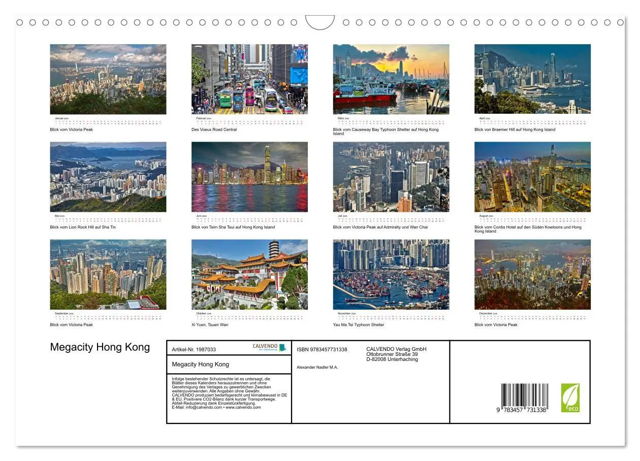 Bild: 9783457731338 | Megacity Hong Kong (Wandkalender 2026 DIN A3 quer), CALVENDO...