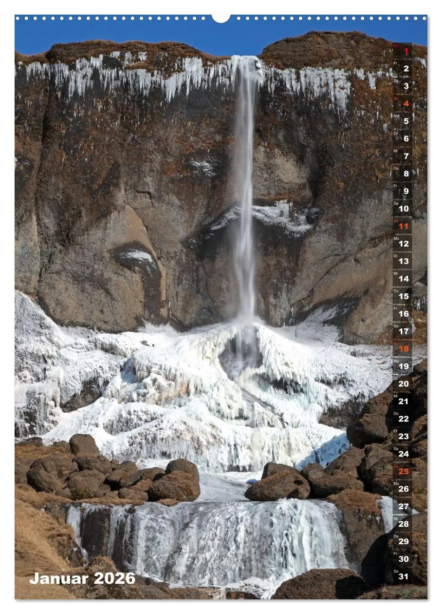 Bild: 9783516371338 | Wasserfälle auf Island (Wandkalender 2026 DIN A2 hoch), CALVENDO...