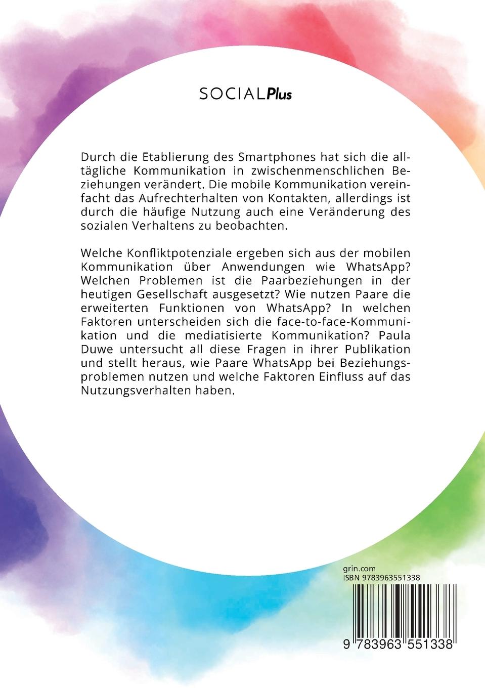 Rückseite: 9783963551338 | Konfliktaustragung per WhatsApp. Wie nutzen Paare den...