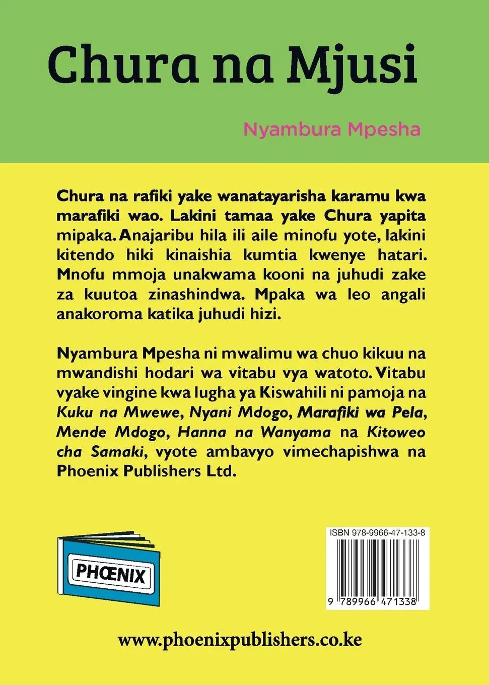 Rückseite: 9789966471338 | Chura na Mjusi | Nyambura Mpesha | Taschenbuch | Swahili | 2022