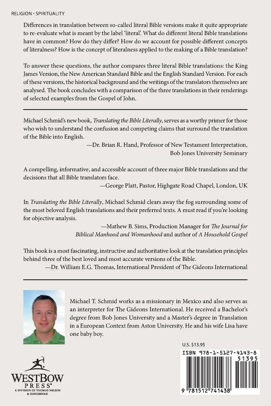 Rückseite: 9781512741438 | Translating the Bible Literally | Michael T. Schmid | Taschenbuch