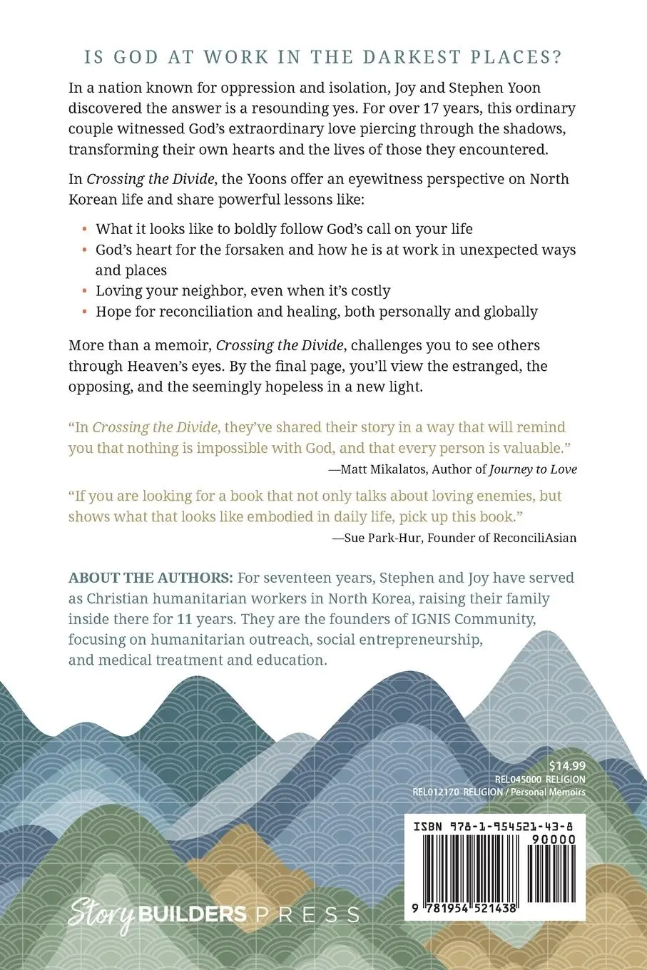 Rückseite: 9781954521438 | Crossing the Divide | Learning to Love in North Korea | Yoon (u. a.)