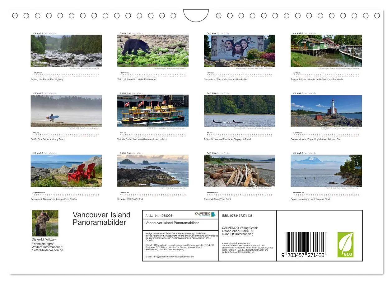 Bild: 9783457271438 | Vancouver Island Panoramabilder (Wandkalender 2026 DIN A4 quer),...
