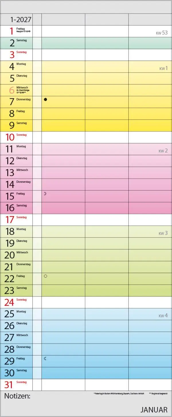 Bild: 9783819301438 | Farbenspiel - Planer für 2 2027 | Verlag Korsch | Kalender | 14 S.