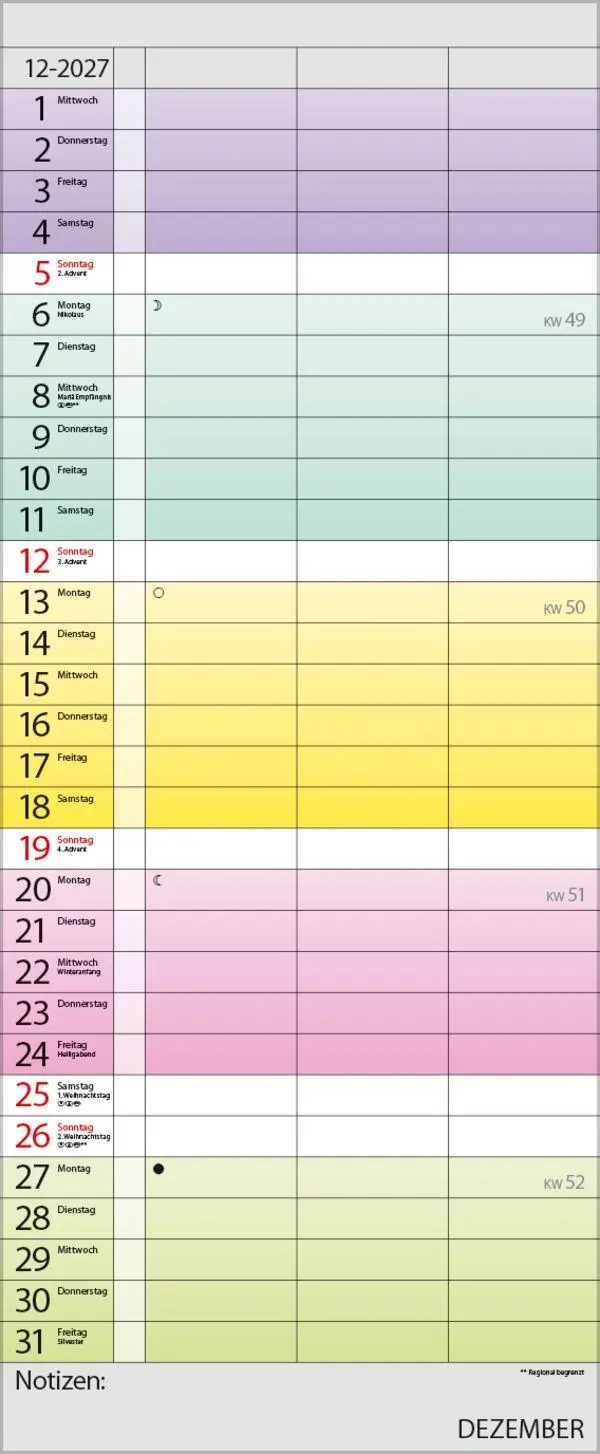 Bild: 9783819301438 | Farbenspiel - Planer für 2 2027 | Verlag Korsch | Kalender | 14 S.