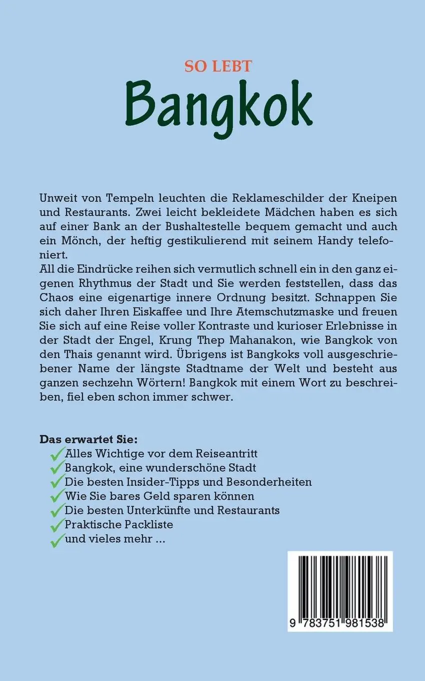 Rückseite: 9783751981538 | So lebt Bangkok: Der perfekte Reiseführer für einen unvergesslichen...
