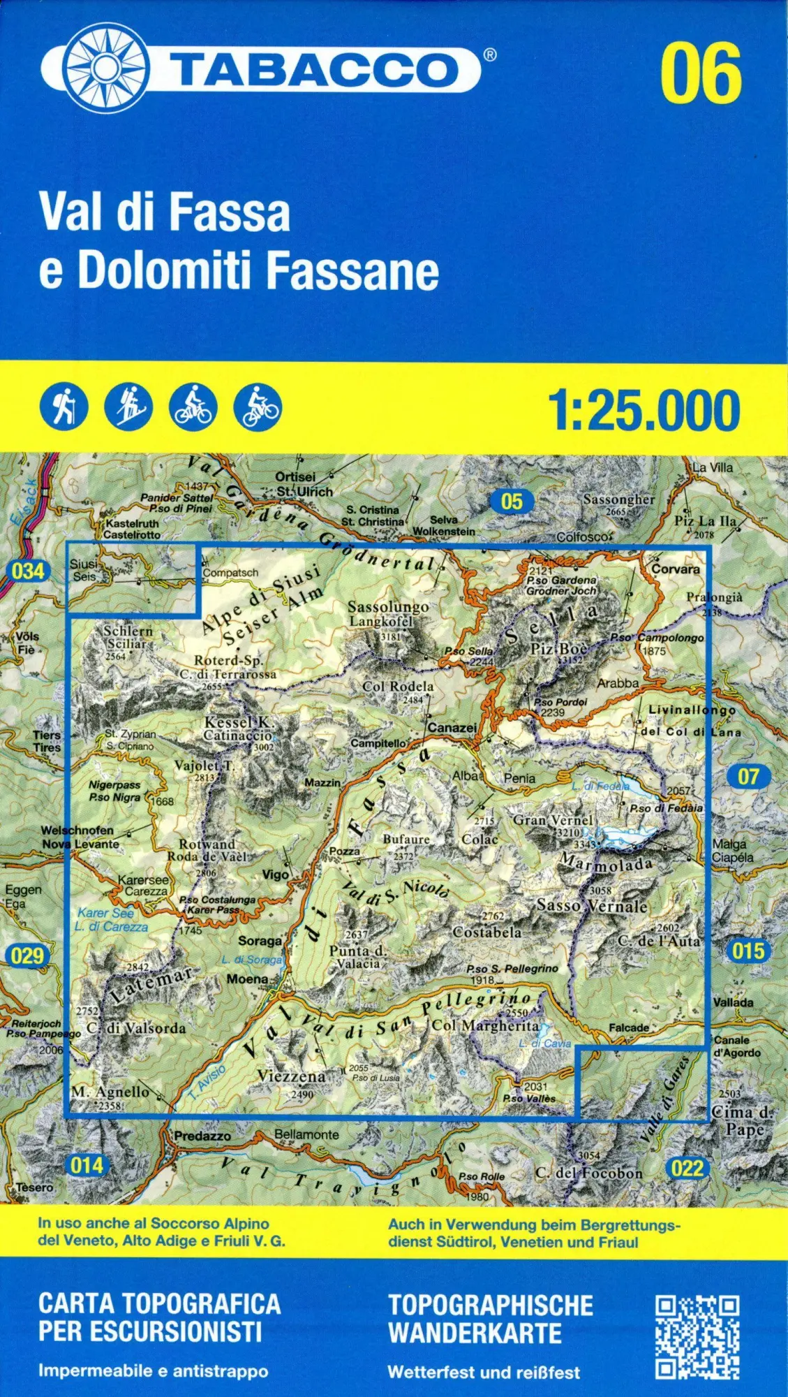 Cover: 9788883151538 | 06 Val di Fassa e Dolomiti Fassane | 1:25000 | (Land-)Karte | 2022