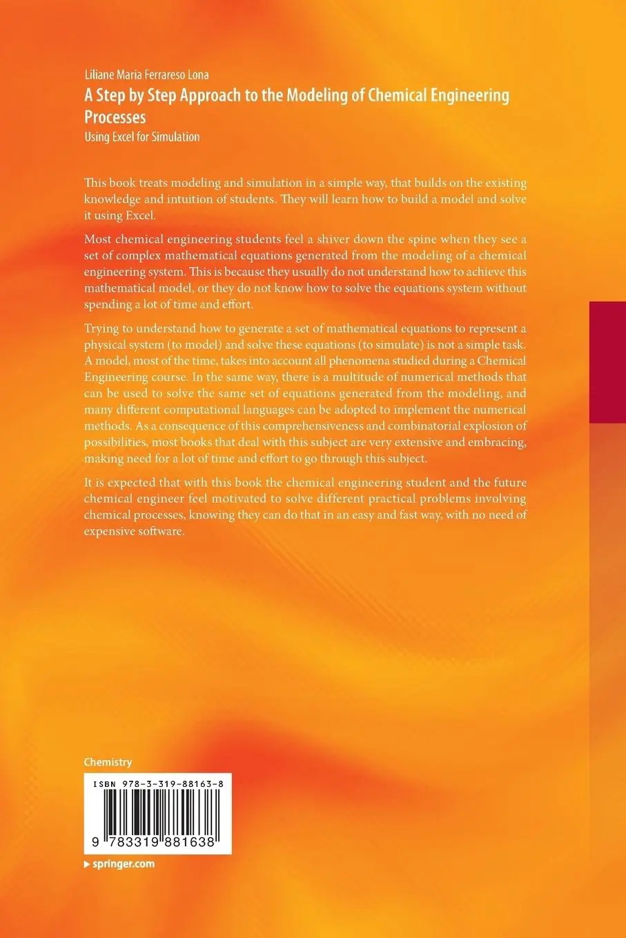 Rückseite: 9783319881638 | A Step by Step Approach to the Modeling of Chemical Engineering...